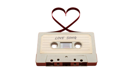 Cassette tape forms a heart shape