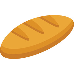 Golden Brown Loaf Of Bread With Three Score Marks On Top Isolated On White Background Isometric View Detailed Clean Vector Art