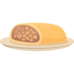 Golden Brown Baked Pastry Filled With Savory Meat And Vegetable Filling Served On A Simple Beige Plate Against A Transparent Background With Soft Lighting