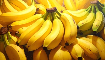 Close-Up Image of Fresh Yellow Bananas