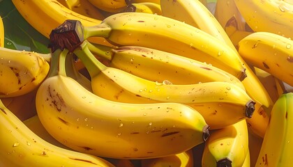 Close-Up Image of Fresh Yellow Bananas