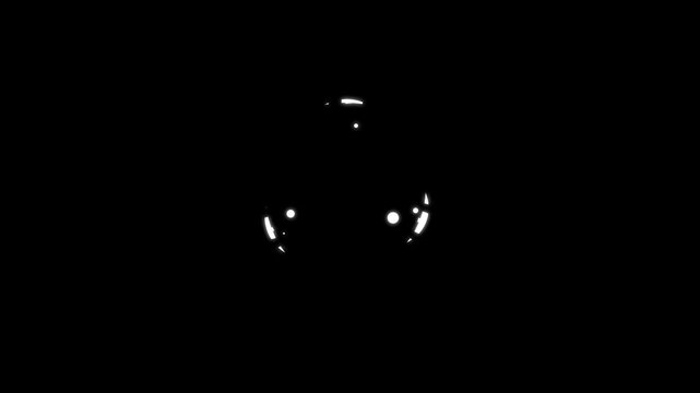 Flash smoke blast 2d cartoon element, FX splash featuring hand-drawn smoke line bursts, motion graphics animations of cartoon smoke explode effects on black screen background. 4k video