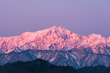 モルゲンロート　鹿島槍ヶ岳