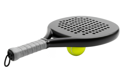 Holepunched paddle lays atop a yellow sphere