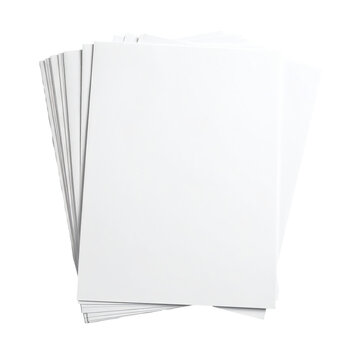 A stack of clean white sheets, slightly fanned out, viewed from above against a black background