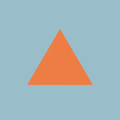 Obraz premium Orange Triangle Centered on Blue Background Simple Geometric Composition