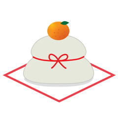 Simple New Year's Kagami mochi illustration