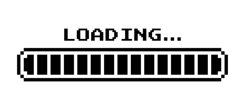 Loading bar pixel black style vector illustration