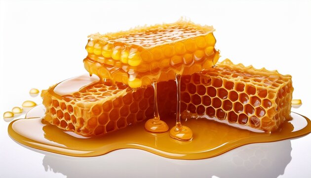 honey drenched honeycomb peas isolated