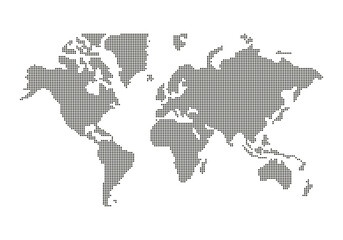 World map in dotted style vector illustration