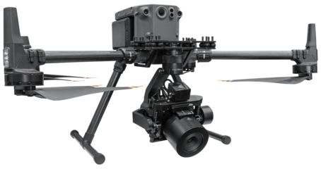 Large black camera drone