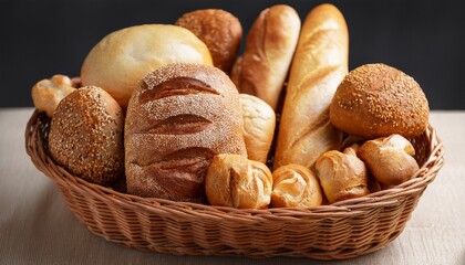 basket of assorted bread rolls