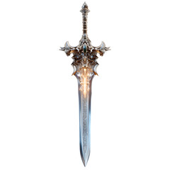Majestic Sword of Legend: A beautifully crafted, gleaming sword. It showcases intricate details and an ethereal glow. A symbol of power and fantasy.