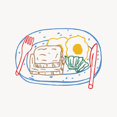 hand drawn breakfast mediterranean illustration