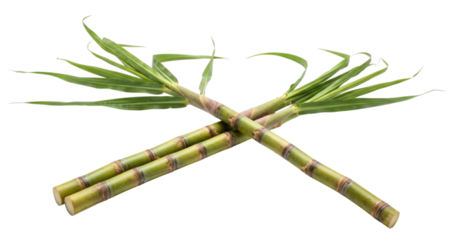 Sugarcane stalks crossed transparent background cutout png