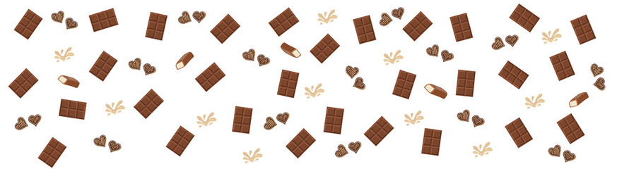 Chocolate Bar and Candy Seamless Pattern PNG – Transparent Background Sweet Dessert Design