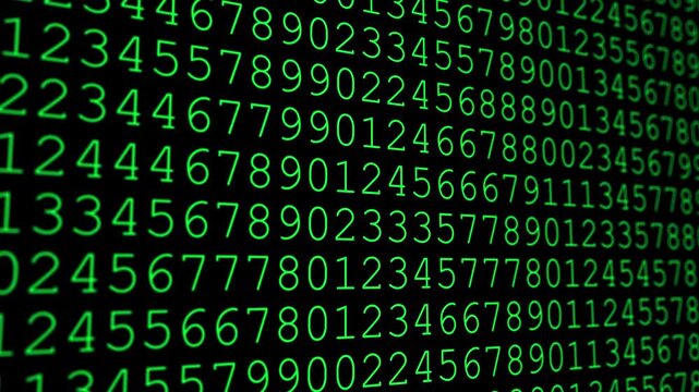 Digital Numbers Data Flow Animation, Green Matrix Style Code Background for Tech Videos - Powered by Adobe