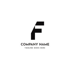 Abstract black letter f logo design for company branding and identity