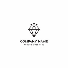 Elegant diamond crown logo vector illustration scalable graphic design for branding