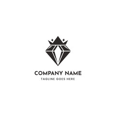 Elegant diamond crown logo vector scalable illustration for premium brands