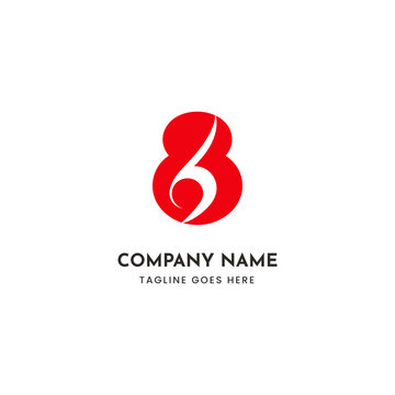 Abstract red ambigram logo design featuring stylized numbers or initials scalable vector graphic