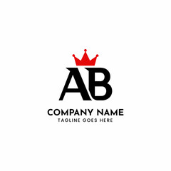 Elegant ab monogram crown vector illustration for branding and corporate identity