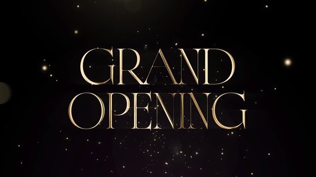 Luxury Grand Opening Animation, Elegant Gold Particles Text Reveal for Event or Business Launch