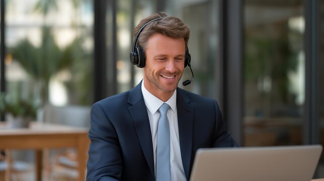 Professional insurance agent conducting online video call consultation, symbolizing remote customer support, convenience, expertise, and efficient digital policy presentation. cinematic color