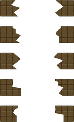 Logical puzzle game for children. Find second part for each piece of chocolate bar. Printable page for kids. Match chocolate bars