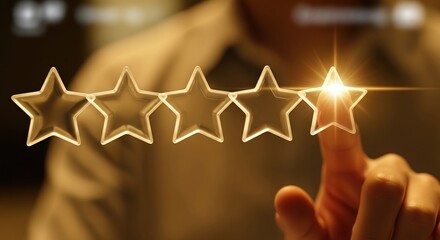 Hand Giving Five-Star Rating for Excellent Service