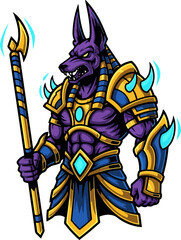 The powerful mascot character of the Egyptian god Anubis