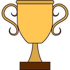 Golden Trophy Award With Handles And A Sturdy Base Represents Achievement And Victory In A Simple Design