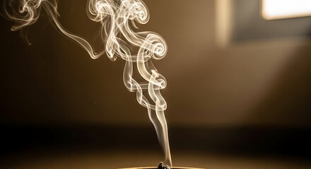 Rising incense smoke