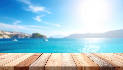 Fototapeta premium Serene seaside view coastal landscape digital photography bright daylight elevated perspective tranquility and relaxation
