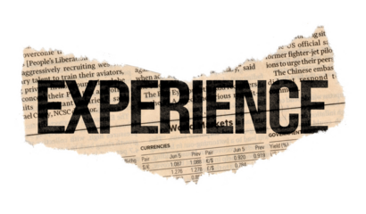 Experience torn pieces of newspaper isolated on transparent background