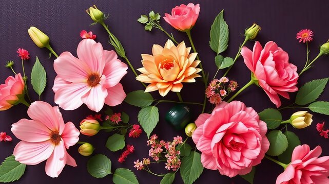 pink and white tulips abstract floral image 