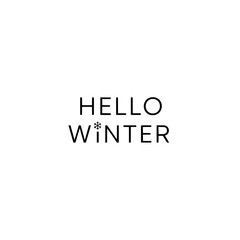 Hello Winter Message with Snowflake Icon