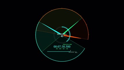 Futuristic Scanning Interface: Digital Clock with Progress Bar - Powered by Adobe