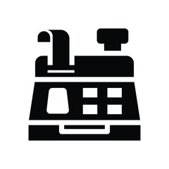 cashier machine glyph icon illustration vector graphic.eps