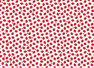 Seamless Strawberry and Heart Pattern Overlay (Transparent PNG)