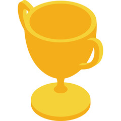 Golden Trophy Cup Award Symbol For First Place Victory Championship Achievement And Success On Transparent Background