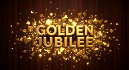 Celebrate a milestone! Dazzling golden jubilee design with celebratory sparkle. Perfect for invitations, announcements, party decorations, and event promotions.