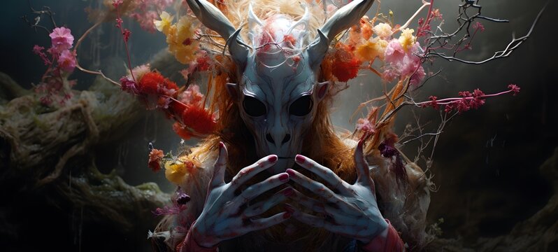 A necromancer , a small creature made of glass that is sitting in the palm of your hand,generative AI