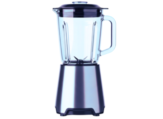 Modern stainless steel blender isolated on transparent background