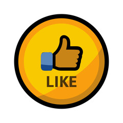 Obraz premium Circular thumbs up icon with 