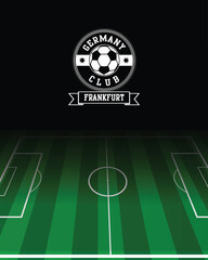 City of Frankfurt Stamp Seal with Germany Football green field, Vector Illustration Abstract Editable image, Social Media Post