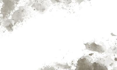Abstract Brown Watercolor Texture Ink Splatter Frame Border on Transparent Background