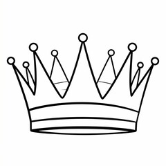 Elegant Crown Outline Royalty and Power in Simple Design.