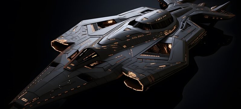 an alien starship, very high details,generative AI