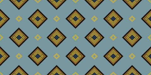 Seamless geometric pattern influenced by traditional Asian designs, oriental, ethnic, minimal, gift wrap design, fabric print, repeat pattern